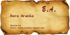 Bere Aranka névjegykártya